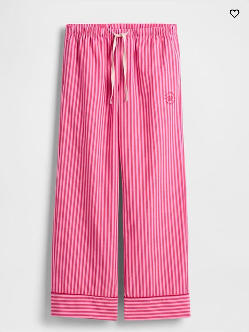 GAP x Summer Fridays relaxed poplin stripe pj pants cotton pink pajamas XS NEW